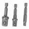 Steel Socket Adapter Hex Shank to 1/4 3/8 1/2 Extension Rod (3pcs Short)