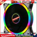 COOLMOON 12cm Cooling Fan DC 12V Large 4 Pin Mute Rainbow Chassis Radiator Newly