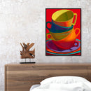 Oil Paint By Numbers Cup Frameless Picture Craft Kit for Bedroom Living Room