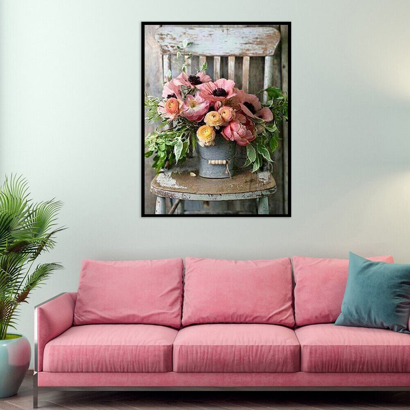 5D Flowers Vase Kit Full Square Drill Rhinestone DIY Diamond Painting Ornamen