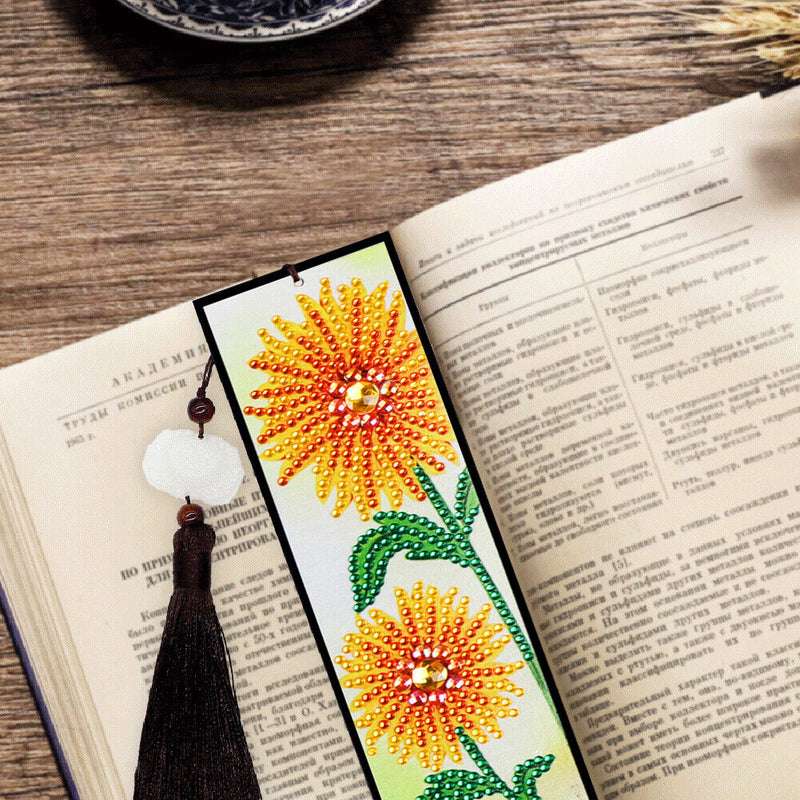 DIY Special Shaped Diamond Painting Bookmark Leather Tassel Cross Stitch Newly