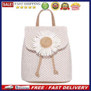 Straw Woven Backpack Women Summer Beach Fashion PU Flower Travel Shoulder Bags