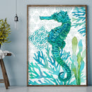 5D DIY Full Drill Round Shape Sea Animal Rhinestone Diamond Drawing for Home