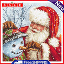 Full Cross Stitch 11CT Santa Snowman Counted Embroidery DIY Christmas Decoration