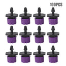 100pcs Adjustable Water Dropper Irrigation Hose Drip Head (Purple)