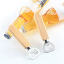 Portable Stainless Steel Bottle Opener Wood Handle Kitchen Beer Opening Too