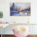 Skier Digital Canvas Handmade Acrylic Color Drawing Kit DIY Hand Painted Artwork