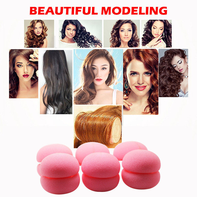 #A 6pcs Sponge Curling Rollers Hair Soft Foam Balls Mushroom DIY Hairdressing