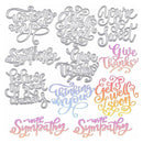 6 Pieces Words Metal Die Cuts Stencils Embossing Stencil Template Cutting  7AE_