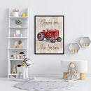Handmade Red Tractor 5D DIY Full Round Drill Drawing Kit Diamond Painting Craft