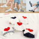 5x Women Men Socks Casual Work Heart-shaped Cotton Sock Comfortable Fa Love Q9R2