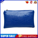 Retro Crocodile Leather Women Clutch Bag Zipper Purse Handbag (Dark Blue)