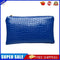 Retro Crocodile Leather Women Clutch Bag Zipper Purse Handbag (Dark Blue)