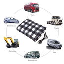 Electric Car Blanket Heated Fleece Travel Throw with Timer (Black White) Newly