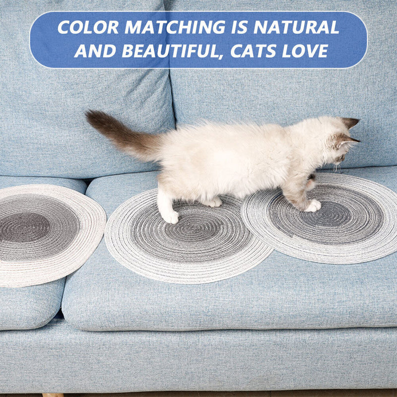 Cat Scratch Board Ramie Grinding Claw Care Mat Pet Scratcher Paw Pad (Grey)