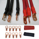10x Heavy Duty Copper Battery Cable Ends Lugs 8AWG 3/8 with Heat Shrink Tubes