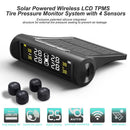 AN001 Solar Car TPMS LCD Auto Tire Tyre Pressure Monitoring System w/ 4 Senso