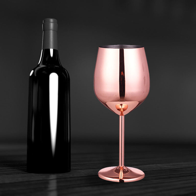 500ml Metal Red Wine Glass Stainless Steel Cocktail Juice Drink Cup Party Goblet