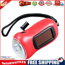Hand Crank Solar Dynamo Torch Lamp Outdoor Emergency LED Flashlight (red)