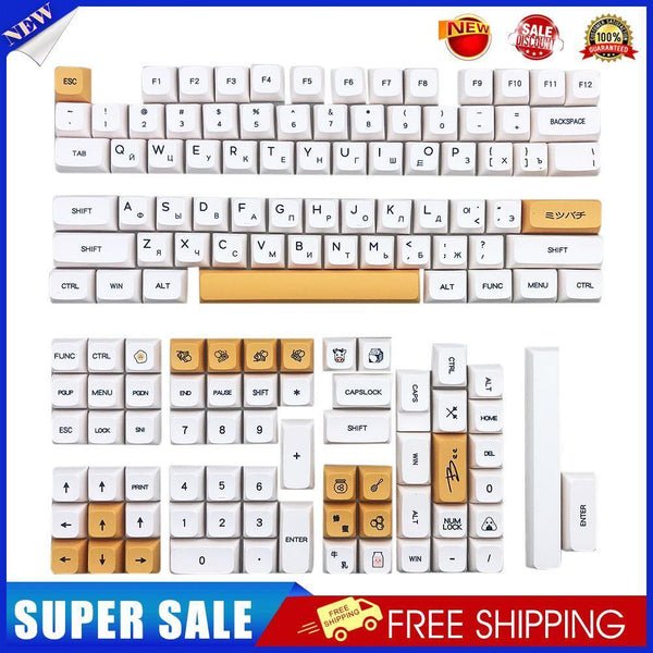 PBT Keycap for MX Switch Gaming Mechanical Keyboard Part (Bee Milk Russian)