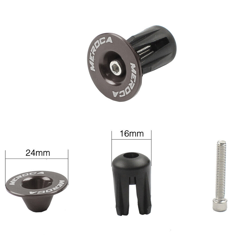 MEROCA 1 Pair Bicycle Grips Handle Bar Ends Cap MTB Anti-slip Handlebar Plu