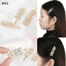 Accessories Hair Clips Letter Barrettes Crystal Hairpins Rhinestone Headwear