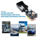 30 AMP 12V/24V Circuit Breaker with Cover Auto Reset Dual Battery 30A Fuse