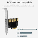 PCI-E 1to 4 PCI Express Riser Card Adapter 4 USB Port Extender Expansion Card