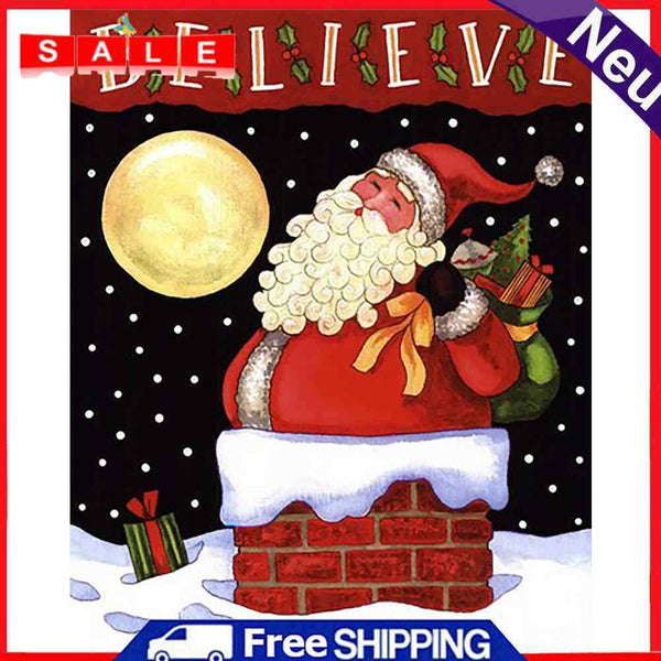 5D DIY Full Drill Round Shape Christmas Rhinestone Diamond Drawing for Home