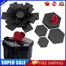 3pcs Explosion Box Hexagonal DIY Photo Album Scrapbooking Box Gift(Black)