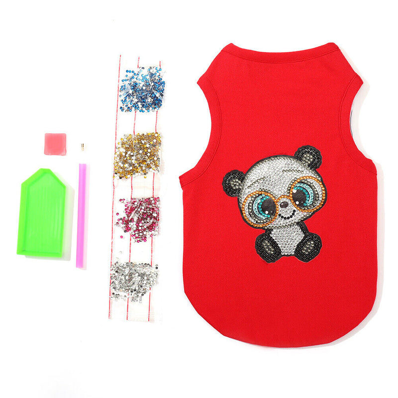 Breathable Clothing for Small Pets DIY Applique Diamond Printed Vest Clothes