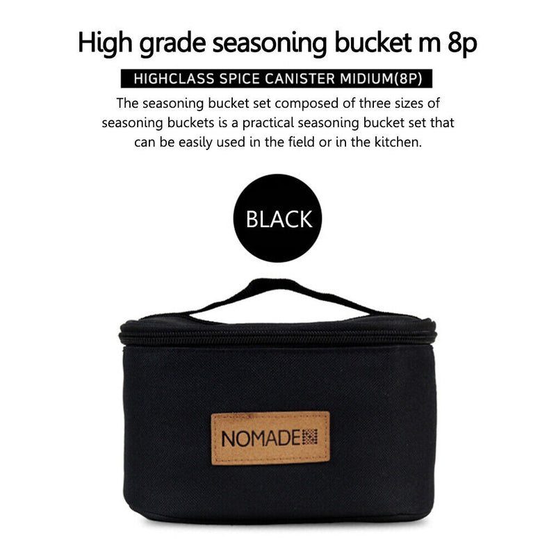 9pcs Camping Seasoning Jar Portable Sauce Container Outdoor for Kitchen Barbecue