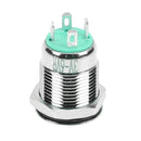 12mm 3V Waterproof Metal Button Auto-Reset Switch with LED Light(Green)