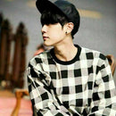 Black PU Flat Leather Sunshade Baseball Cap Trendy Hat Hop Men' Hip Korean W0N8