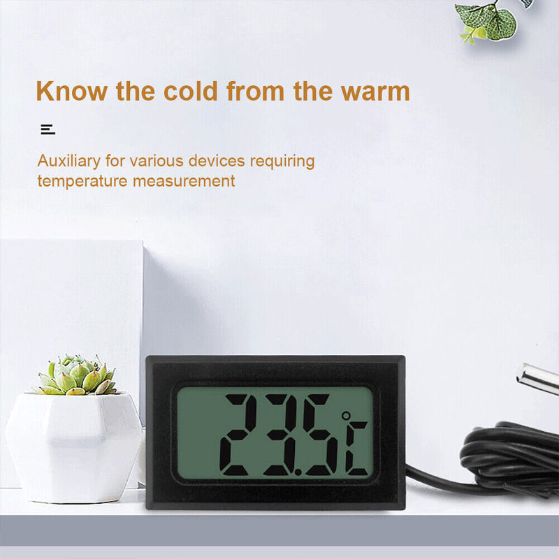 Thermometer LCD Temperature Meter Refrigerator Aquarium Monitor (Black) Newly