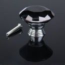 10X 40mm Diamond Shape Crystal Glass Drawer Cabinet Pull Handle Knob Black