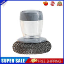 Soap Dispenser Palm Brush Steel Wire Scrubber Kitchen Dishwashing Brush (B)