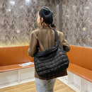 Female Lattice Pattern Top-handle Bag Eiderdown Shoulder Eiderdown Handbag Totes