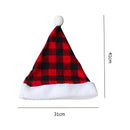 #A Christmas Hat Fashion Lattice Santa Claus Red Hats for Family Friend Lover Gi