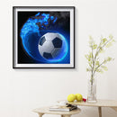 30x30cm 5D DIY Full Round Drill Diamond Painting Football Blue for Home Decor