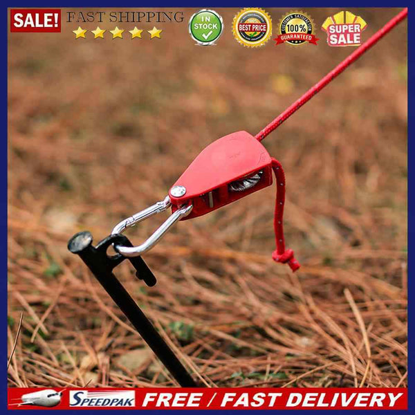 4mm 4m Pulley Tensioner Reflective Wind Rope Fastener with Carabiner for Camping