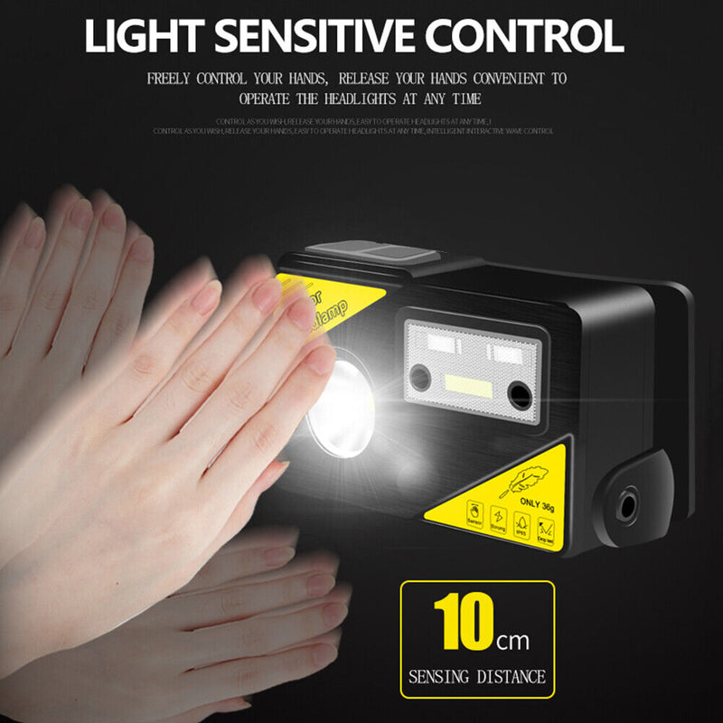 Outdoor Camping Waterproof Hat Clip Light XPG LED Super Bright Sensor Headlight