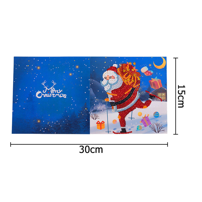 Christmas Card Special Shape Glitter Diamond DIY Cards Drill Kit (5DHK079) Newly