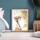 DIY Digital Oil Painting Kit Girl with Birds Abstract Acrylic Paint by Numbers