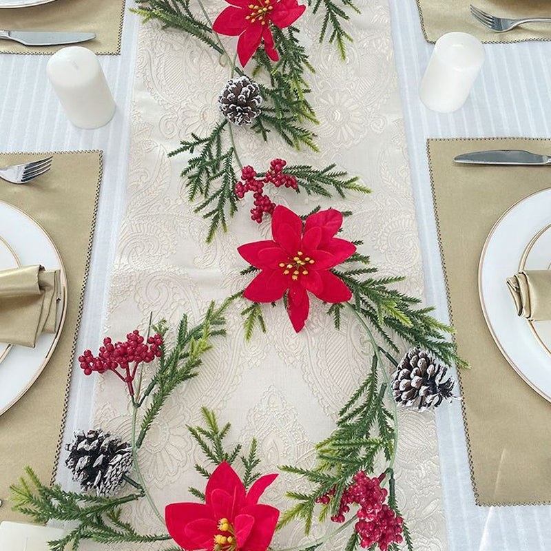 Decoration Wedding Decor Pine Needle Pine Cone Eucalyptus Leaf Vines Red Fruit