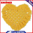 Love Heart Macrame Cup Pad Cotton Rope Braid Mug Coaster Mat for Kitchen Bar
