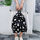 Student School Bags Canvas Casual Shoulder Backpack Women Cow Print Rucksack