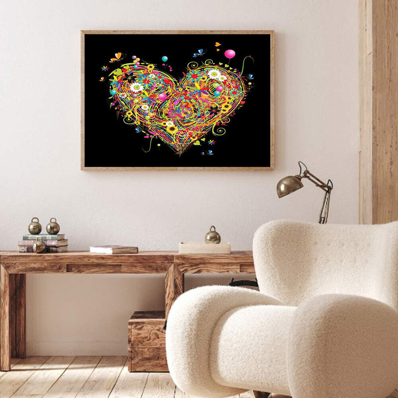 Oil Paint By Numbers Picture DIY Drawing Painting Flower Heart Drawing on C