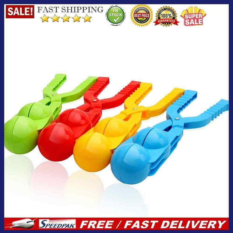 Winter Plastic Snowball Clip Kids Snow Sand Ball Maker Mold Toys (Double)