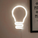 Light Bulb LED Neon Light Neon Sign Hanging Decoration Night Lamp (White)